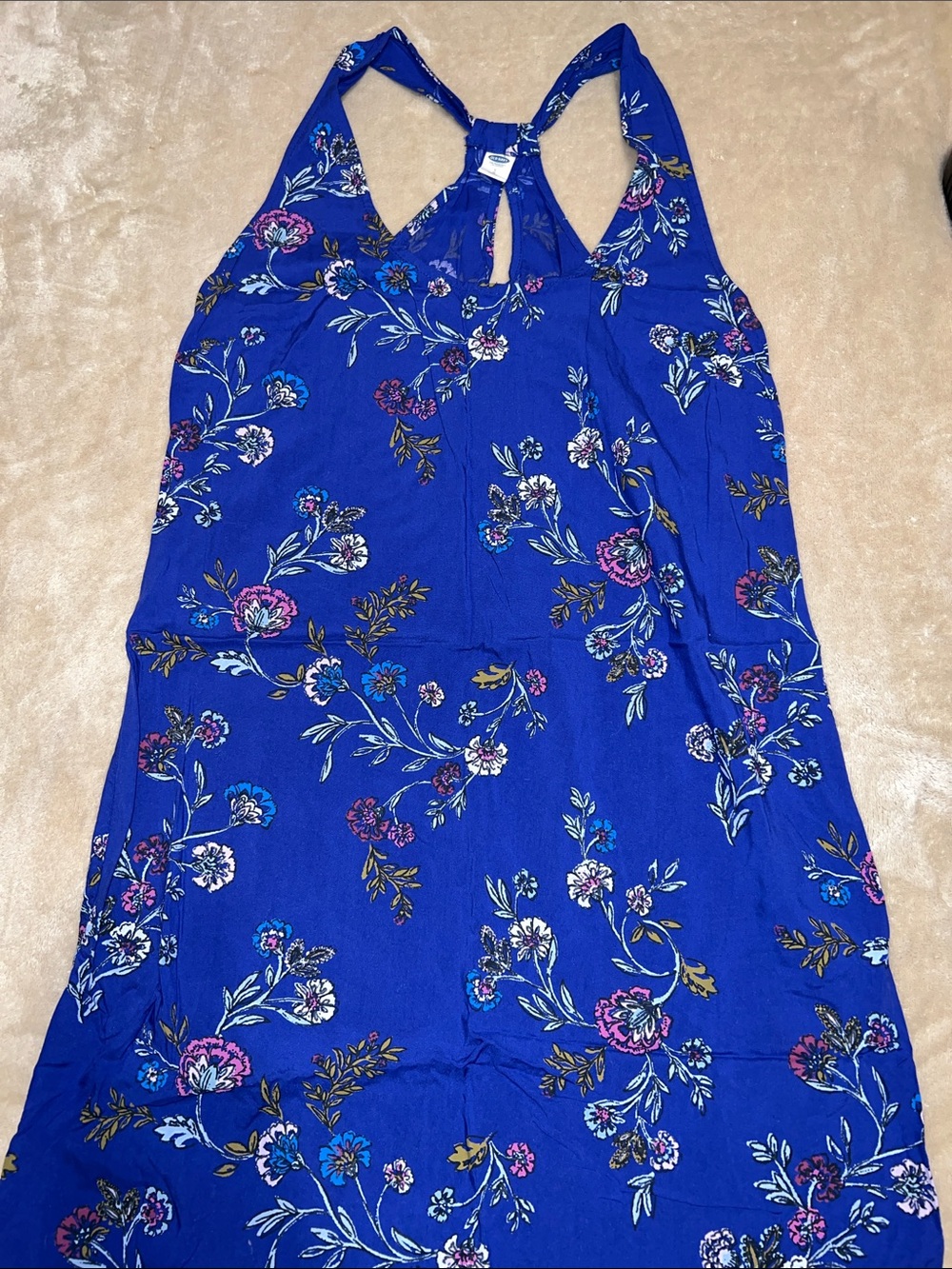 Old Navy Royal Blue Floral Racerback Dress